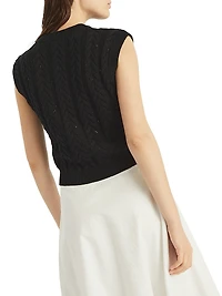 Cotton Dazzling Double Cable Sweater Vest