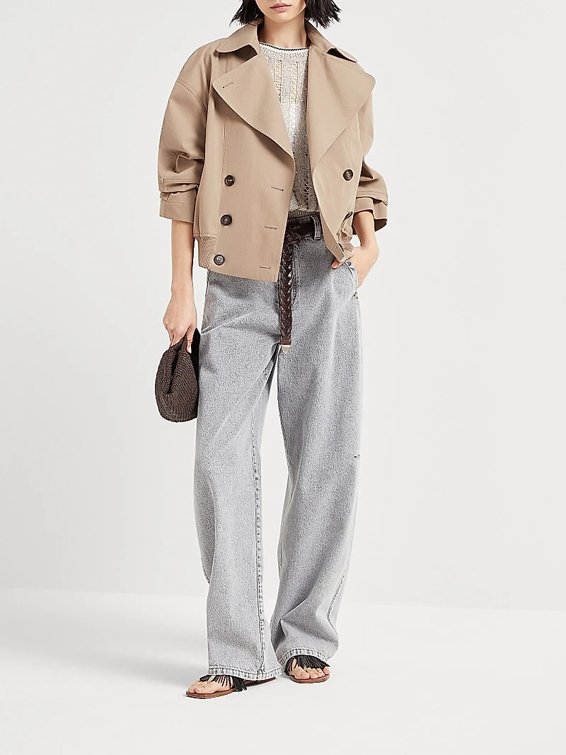 Linen Dazzling Ribbed Net Sweater