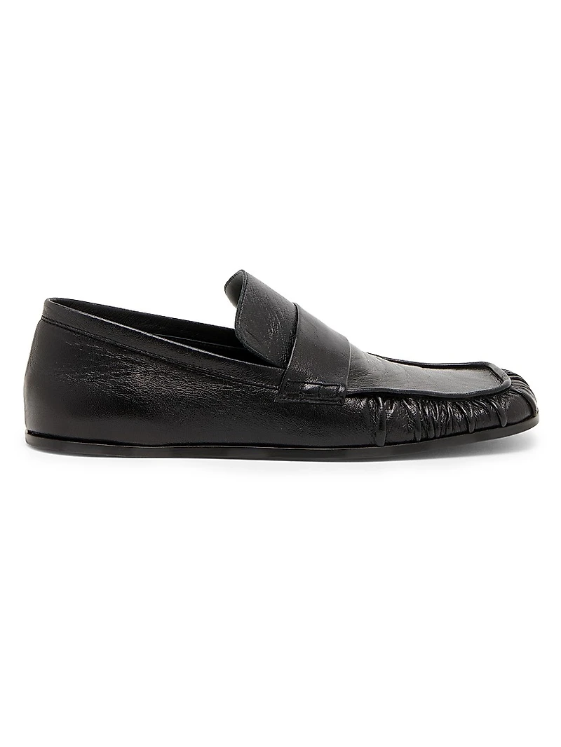 Leather Square-Toe Loafers