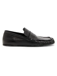 Leather Square-Toe Loafers