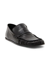 Leather Square-Toe Loafers