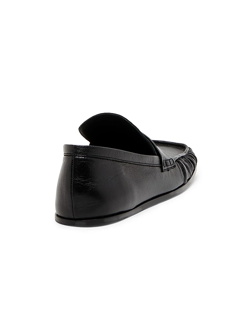 Leather Square-Toe Loafers