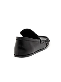 Leather Square-Toe Loafers