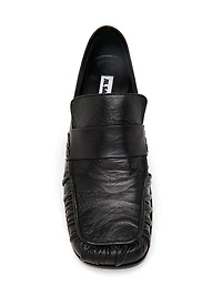 Leather Square-Toe Loafers