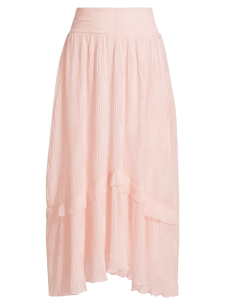 Roffie Pleated Ruffled Maxi Skirt