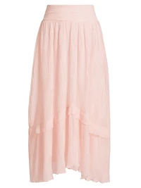 Roffie Pleated Ruffled Maxi Skirt