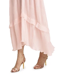 Roffie Pleated Ruffled Maxi Skirt