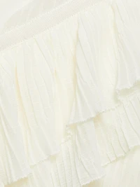 Exclusive Paige Ruffled Plissé Long-Sleeve Top