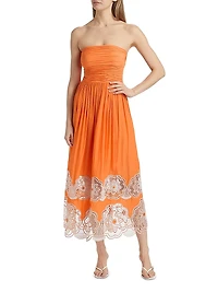 Milani Strapless Floral Lace Midi-Dress