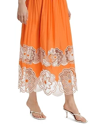 Milani Strapless Floral Lace Midi-Dress