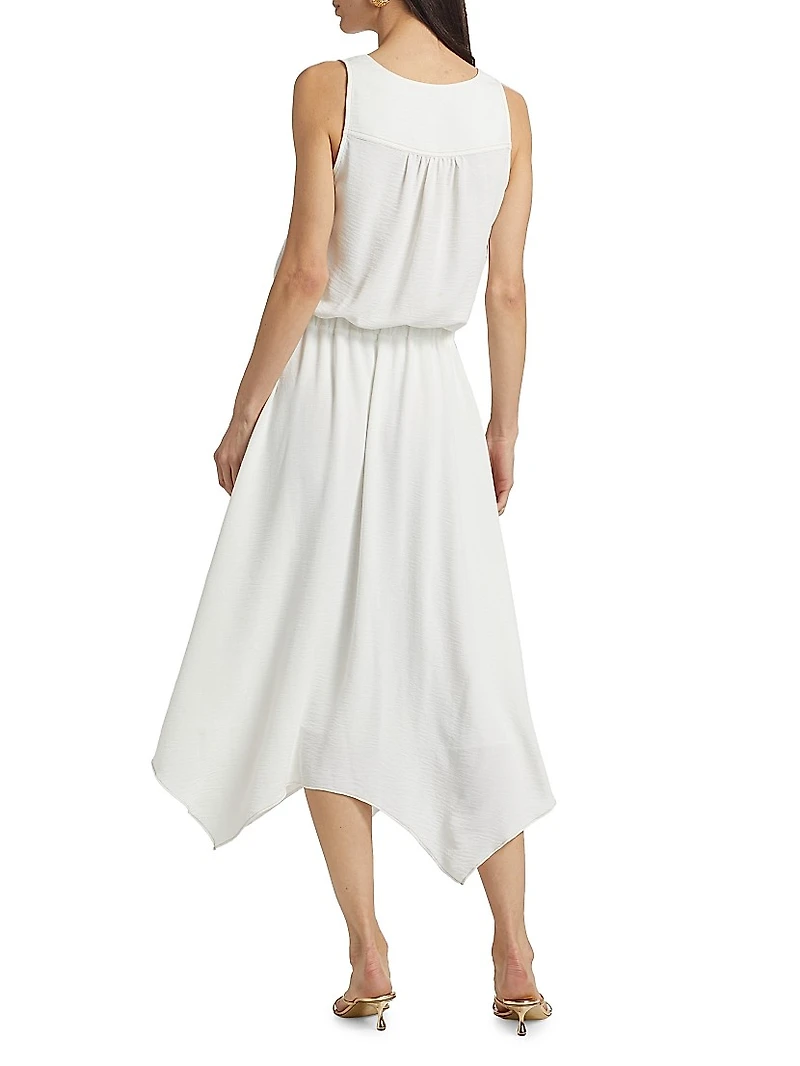 Embellished Hallie Sleeveless Asymmetric-Hem Midi-Dress