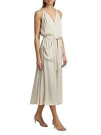 Amelia Halter Satin Dress