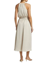 Amelia Halter Satin Dress