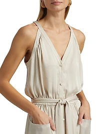 Amelia Halter Satin Dress