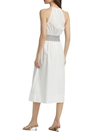 Melanie Smocked Cotton Midi-Dress