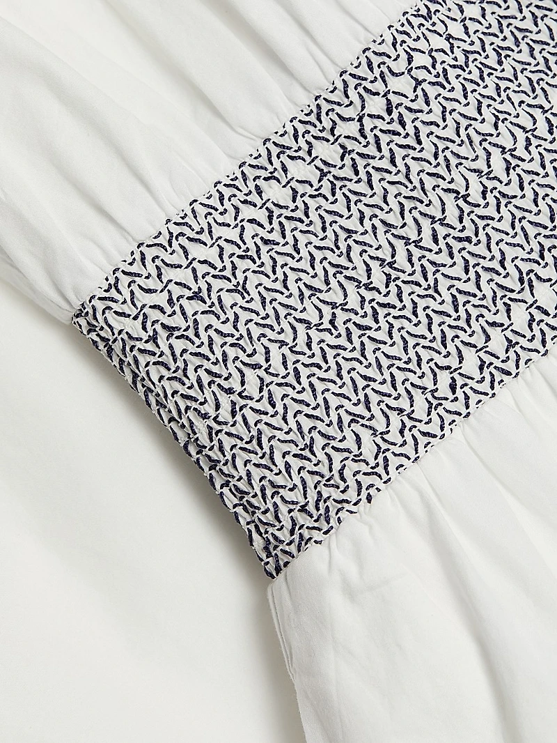 Melanie Smocked Cotton Midi-Dress