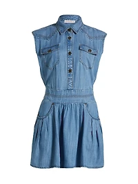 Paxton Sleeveless Mini-shirtdress