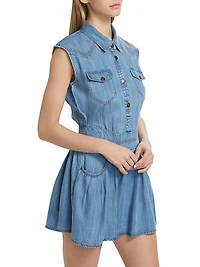 Paxton Sleeveless Mini-shirtdress