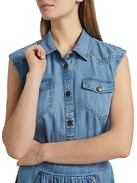 Paxton Sleeveless Mini-shirtdress