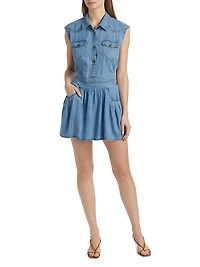 Paxton Sleeveless Mini-shirtdress