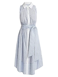 Juniper Striped Button-Front Midi-Dress