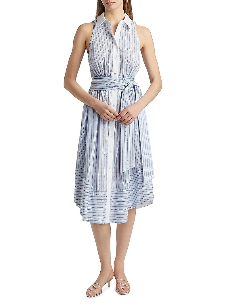 Juniper Striped Button-Front Midi-Dress
