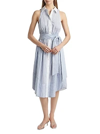 Juniper Striped Button-Front Midi-Dress