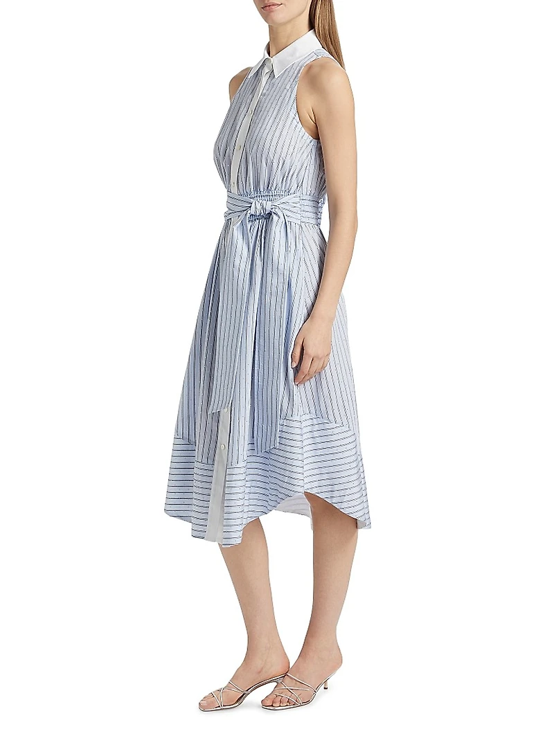 Juniper Striped Button-Front Midi-Dress