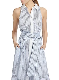 Juniper Striped Button-Front Midi-Dress