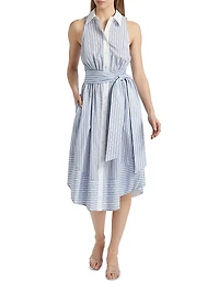 Juniper Striped Button-Front Midi-Dress