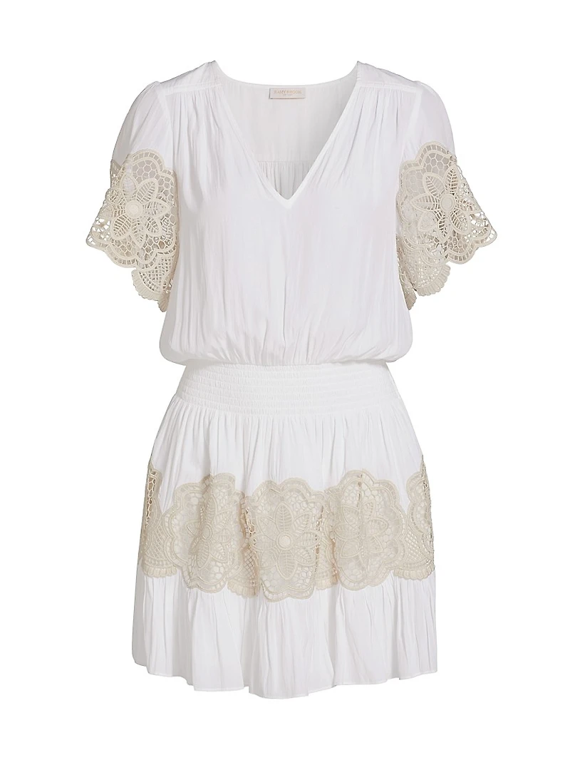 Romi Embroidered Blouson Minidress