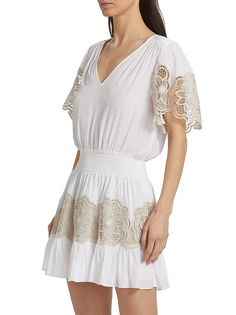 Romi Embroidered Blouson Minidress