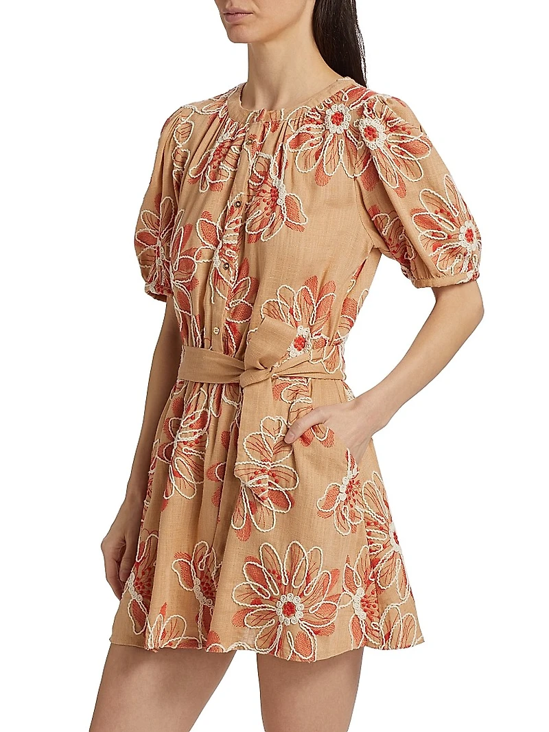 Selby Floral Tie-Waist Minidress