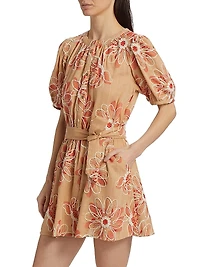 Selby Floral Tie-Waist Minidress