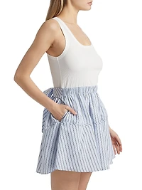 Moxie Crystal-Embellished Striped Minidress