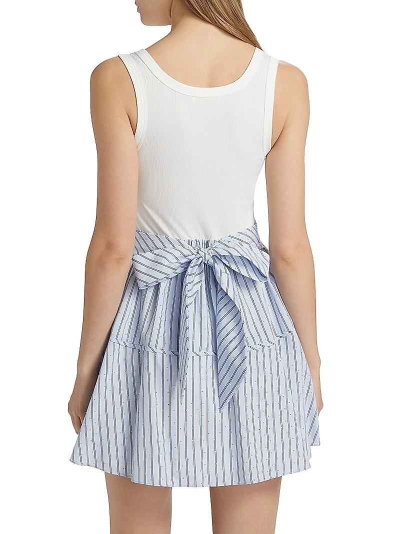 Moxie Crystal-Embellished Striped Minidress