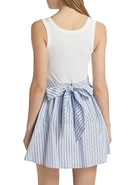 Moxie Crystal-Embellished Striped Minidress