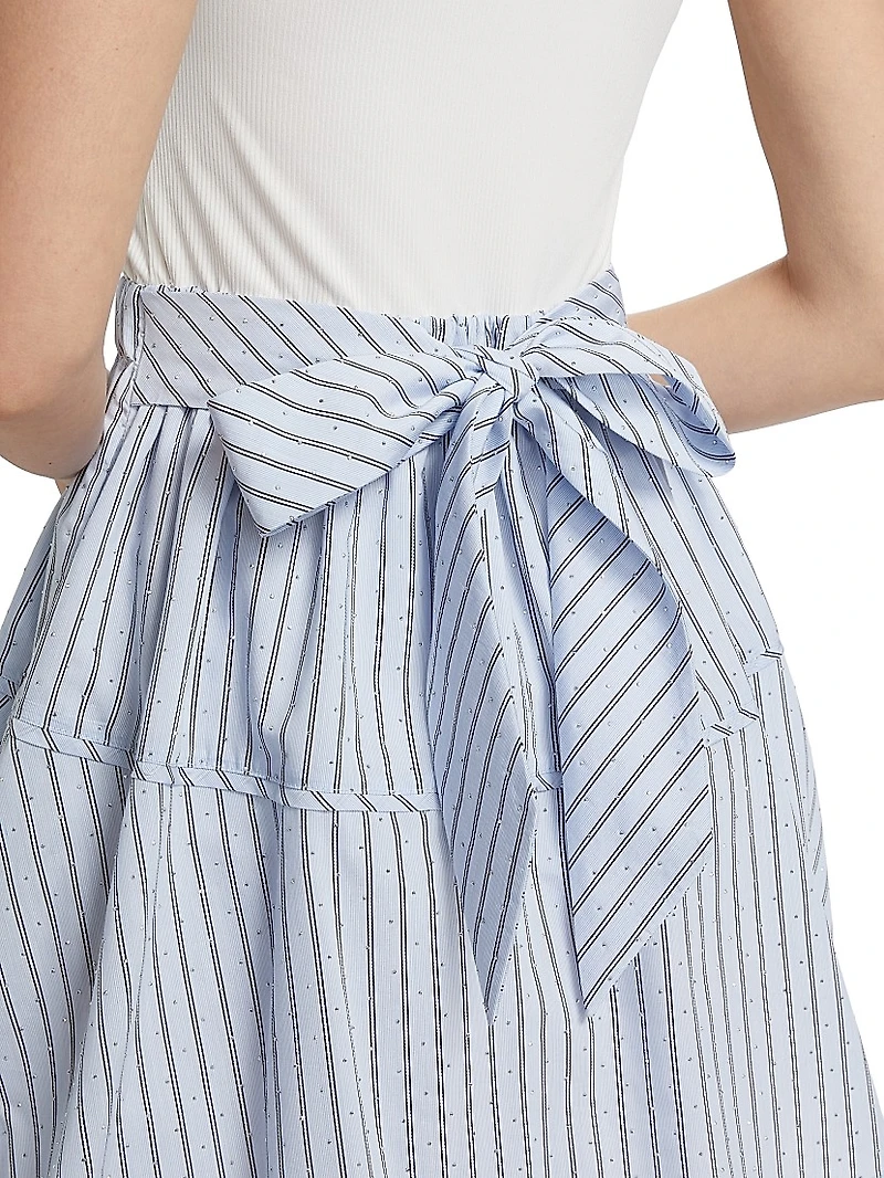 Moxie Crystal-Embellished Striped Minidress