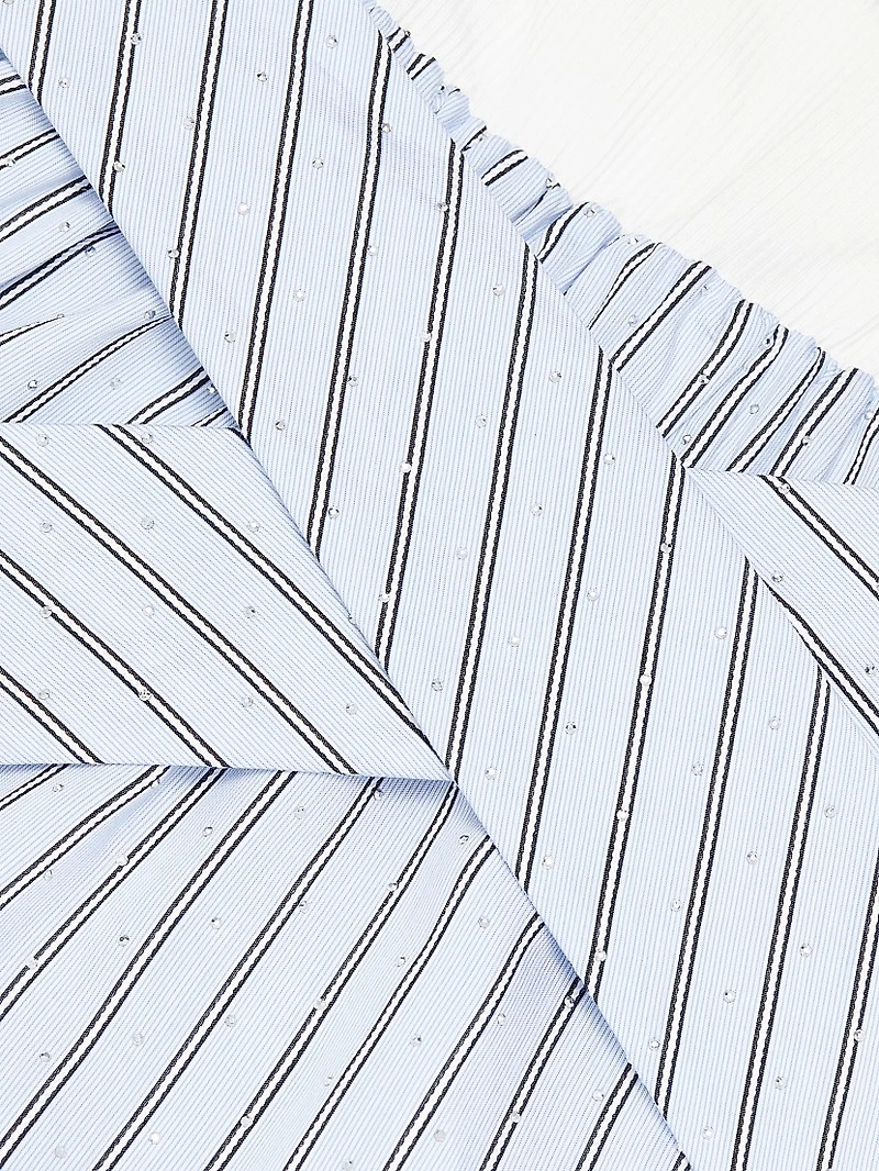 Moxie Crystal-Embellished Striped Minidress