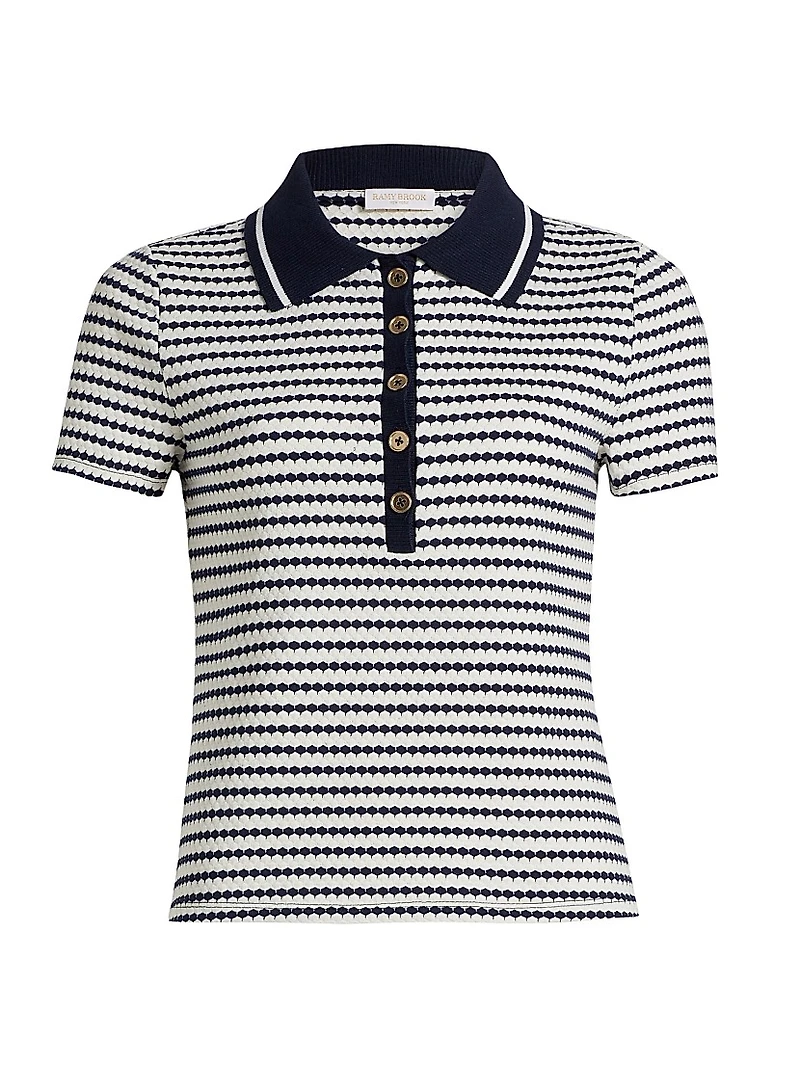 Simone Striped Knit Short-Sleeve Top