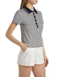 Simone Striped Knit Short-Sleeve Top