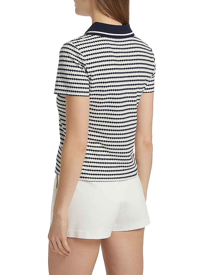 Simone Striped Knit Short-Sleeve Top
