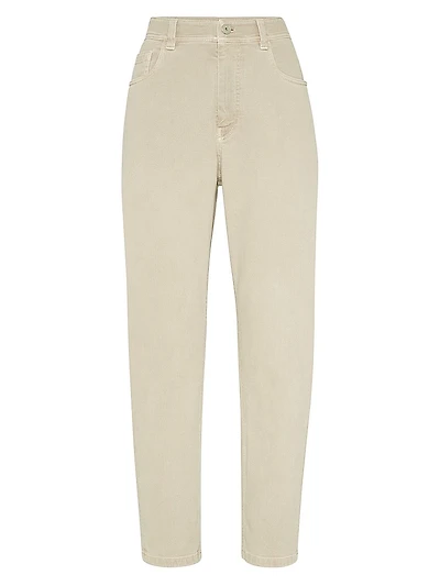Dyed Comfort Denim Baggy Tapered Trousers