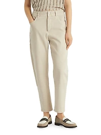 Dyed Comfort Denim Baggy Tapered Trousers