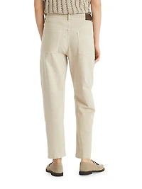 Dyed Comfort Denim Baggy Tapered Trousers