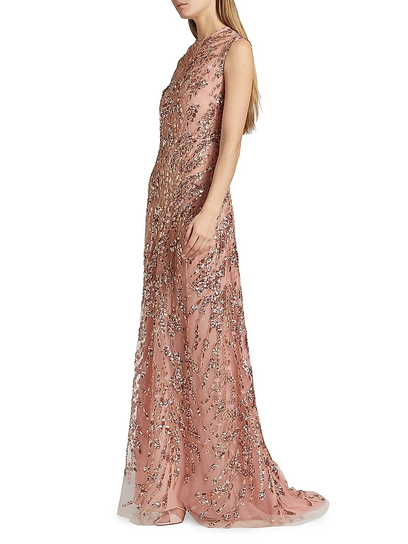 Enchanting Spring Embellished Tulle Gown