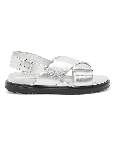 Fussbett Metallic Leather Crisscross Sandals