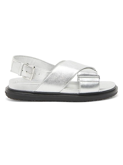 Fussbett Metallic Leather Crisscross Sandals