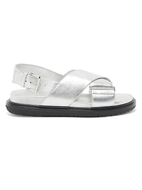 Fussbett Metallic Leather Crisscross Sandals