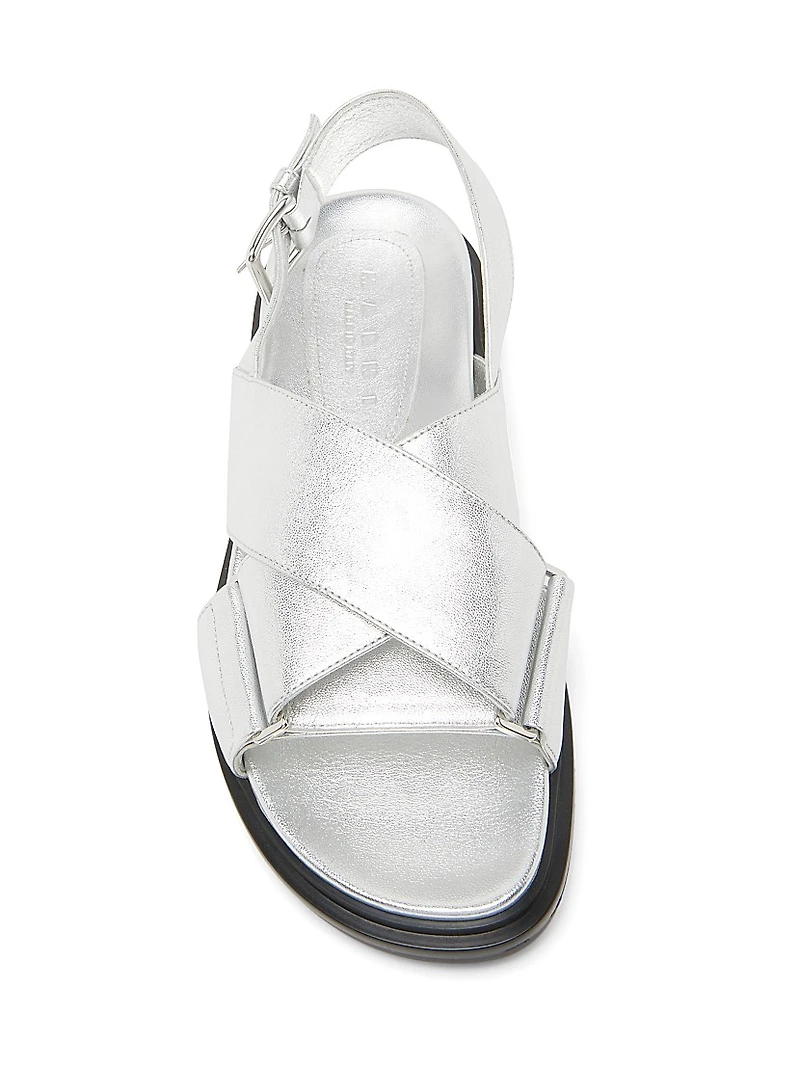 Fussbett Metallic Leather Crisscross Sandals